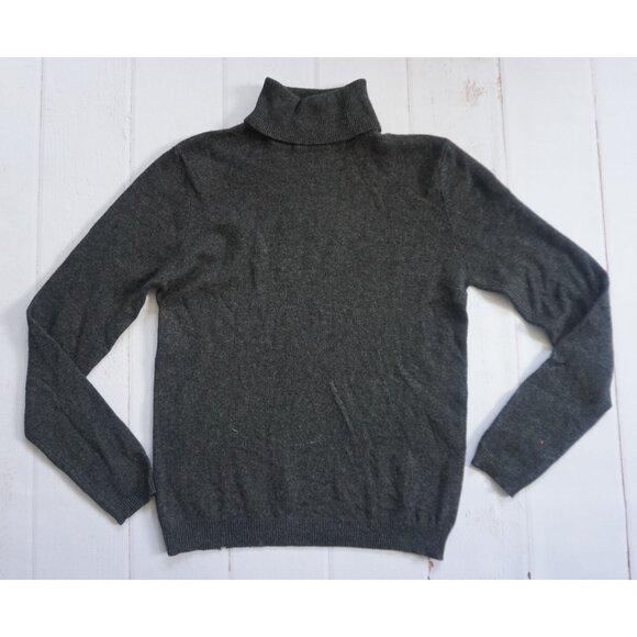 Biline Sweaters - Biline Womens Charcoal Gray Cashmere Turtleneck Sweater S